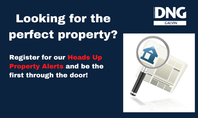 Never miss out on the perfect property again by using our 'Heads Up' property alerts